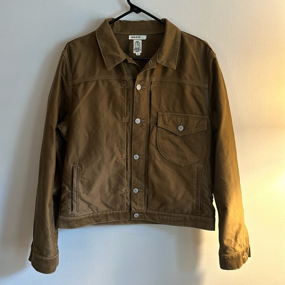 Brown, blade jacket.  Made of Super soft wind resistant moleskin. 100% cotton.